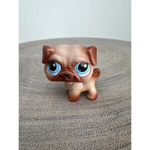 Littlest Pet Shop LPS Brown Pug #1313 Blue Eyes 2007